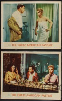 8f672 GREAT AMERICAN PASTIME 4 LCs '56 baseball, Tom Ewell, pretty Anne Francis & sexy Ann Miller!
