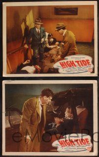 8f676 HIGH TIDE 4 LCs '47 Lee Tracy, Don Castle, Julie Bishop, Anabel Shaw, cool title art!