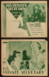 8f211 HIS PRIVATE SECRETARY 8 LCs '33 great images of young John Wayne and gorgeous Evalyn Knapp!