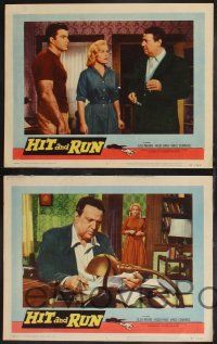 8f677 HIT & RUN 4 LCs '57 sexy bad kiss-and-go pick-up girl Cleo Moore, Hugo Haas noir!