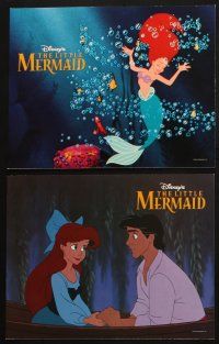 8f578 LITTLE MERMAID 6 LCs '89 great art of Ariel & cast, Disney underwater cartoon!