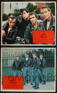 8f267 LORDS OF FLATBUSH 8 LCs R77 cool portrait of Fonzie, Rocky, & Perry as greasers in leather!