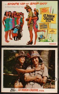 8f271 LT. ROBIN CRUSOE, U.S.N. 8 LCs R74 Disney, cool art of Dick Van Dyke & sexy island babes!