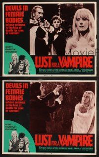 8f816 LUST FOR A VAMPIRE 3 LCs '71 Hammer film, Yutte Stensgaard and Ralph Bates!