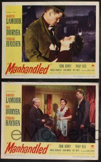 8f534 MANHANDLED 7 LCs '49 sexy Dorothy Lamour, Dan Duryea, Sterling Hayden, film noir!