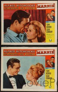 8f284 MARNIE 8 LCs '64 Sean Connery & Tippi Hedren in Alfred Hitchcock's suspenseful sex mystery!
