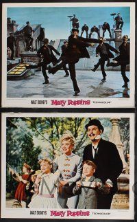 8f820 MARY POPPINS 3 LCs R73 with headshots of Julie Andrews, Dick Van Dyke & top cast, Disney!