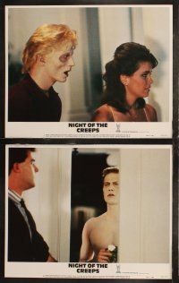 8f319 NIGHT OF THE CREEPS 8 LCs '86 Jason Lively, Steve Marshall, Jill Whitlow, Tom Atkins, horror!