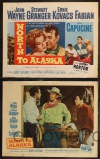 8f322 NORTH TO ALASKA 8 LCs '60 John Wayne & sexy Capucine adventure in the Yukon!