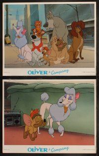 8f328 OLIVER & COMPANY 8 LCs '88 cartoon images of Walt Disney cats & dogs in New York City!