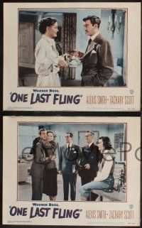 8f713 ONE LAST FLING 4 LCs '49 cool images of nurse Alexis Smith and Zachary Scott, Jim Backus!