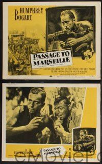 8f336 PASSAGE TO MARSEILLE 8 LCs R56 images of Humphrey Bogart, Peter Lorre, Claude Rains!