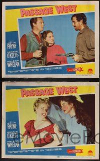 8f337 PASSAGE WEST 8 LCs '51 cowboy western images of John Payne, Dennis O'Keefe, Arleen Whelan!