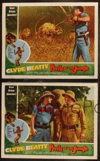 8f831 PERILS OF THE JUNGLE 3 LCs '53 Clyde Beatty in his great African adventure!