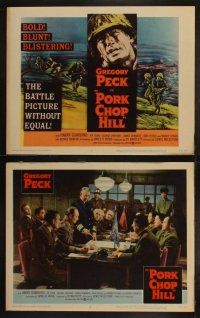 8f344 PORK CHOP HILL 8 LCs '59 Lewis Milestone directed, cool art of Korean War soldier Gregory Peck
