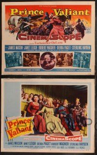 8f349 PRINCE VALIANT 8 LCs '54 Robert Wagner, Janet Leigh, James Mason, Sterling Hayden, more!