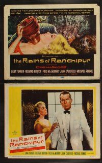 8f354 RAINS OF RANCHIPUR 8 LCs '55 Lana Turner, Richard Burton, rains couldn't wash their sin away!