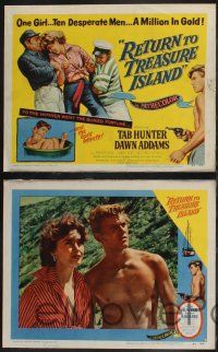 8f360 RETURN TO TREASURE ISLAND 8 LCs '54 great images of Tab Hunter & sexy Dawn Addams!