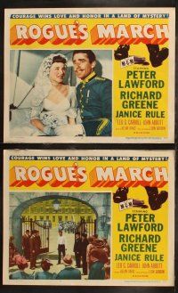 8f543 ROGUE'S MARCH 7 LCs '52 Peter Lawford, Janice Rule & Richard Greene in a land of mystery!