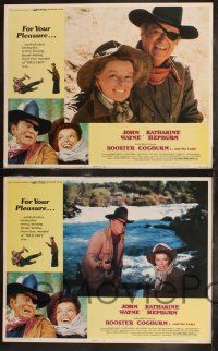 8f369 ROOSTER COGBURN 8 LCs '75 John Wayne with eyepatch & Katharine Hepburn!
