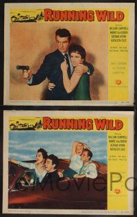 8f841 RUNNING WILD 3 LCs '55 bad teens William Campbell & sexy Mamie Van Doren, Kathleen Case!