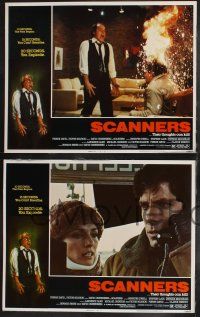 8f382 SCANNERS 8 LCs '81 Cronenberg, classic image of man's head exploding through mind control!