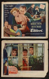 8f390 SECOND WOMAN 8 int'l LCs '50 Robert Young & pretty Betsy Drake, film noir, Ellen!