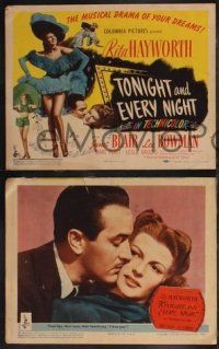 8f459 TONIGHT & EVERY NIGHT 8 LCs '44 sexy Rita Hayworth, Janet Blair, Lee Bowman, Leslie Brooks!