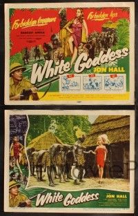 8f494 WHITE GODDESS 8 LCs '53 Wallace Fox directed African adventure, Jon Hall vs sexy she-devil!