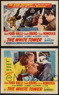 8f495 WHITE TOWER 8 LCs '50 Glenn Ford, Alida Valli, Claude Rains, dramatic climbing scenes!