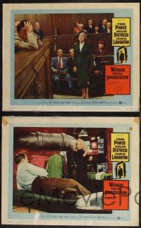 8f869 WITNESS FOR THE PROSECUTION 3 LCs '58 Billy Wilder, wonderful images of Marlene Dietrich!
