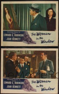 8f756 WOMAN IN THE WINDOW 4 LCs '44 Fritz Lang, Edward G. Robinson & Joan Bennett!