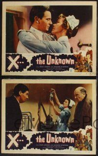 8f504 X THE UNKNOWN 8 LCs '57 Dean Jagger, it kills but it cannot be killed, Hammer horror sci-fi!