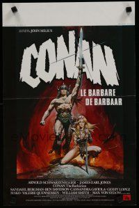 8g546 CONAN THE BARBARIAN Belgian '82 art of Schwarzenegger & sexy Sandahl Bergman by Casaro!