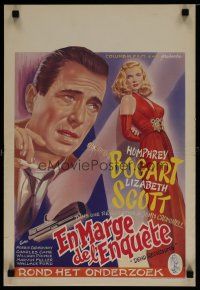 8g550 DEAD RECKONING Belgian '47 great art of Humphrey Bogart smoking, super sexy Lizabeth Scott!
