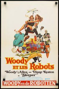8g620 SLEEPER Belgian '74 Woody Allen, Diane Keaton, wacky sci-fi comedy, art by McGinnis!