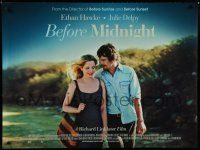 8g185 BEFORE MIDNIGHT DS British quad '13 cool image of Ethan Hawke, Julie Delpy!