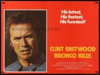 8g190 BRONCO BILLY British quad '80 great portrait image of director & star Clint Eastwood!