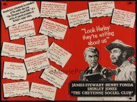 8g191 CHEYENNE SOCIAL CLUB British quad '70 different artwork of Jimmy Stewart & Henry Fonda!