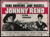 8g213 JOHNNY RENO British quad '66 sexy Jane Russell, Dana Andrews goes wherever there's action!