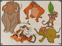 8g214 JUNGLE BOOK British quad '67 Walt Disney cartoon classic, art of Mowgli's friends!