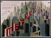 8g225 METROPOLIS DS British quad R10 Fritz Lang classic, art of city by Bilinsky!