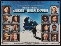 8g227 MURDER ON THE ORIENT EXPRESS British quad '74 Agatha Christie, great portraits of the cast!