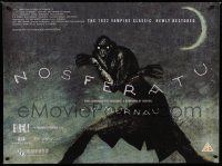 8g231 NOSFERATU British quad R13 F.W. Murnau, Max Schreck, great artwork of monster!