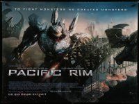 8g235 PACIFIC RIM DS British quad '13 Guillermo del Toro directed sci-fi, go big or go extinct!
