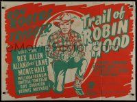 8g250 TRAIL OF ROBIN HOOD British quad '50 silkscreen art of cowboy Roy Rogers in western action!