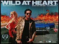 8g252 WILD AT HEART British quad '90 David Lynch, sexiest image of Nicolas Cage & Laura Dern!