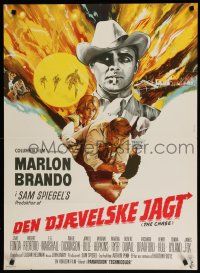 8g758 CHASE Danish '66 Marlon Brando, Jane Fonda, Robert Redford, directed by Arthur Penn