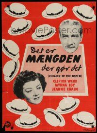 8g759 CHEAPER BY THE DOZEN Danish '51 Clifton Webb, Jeanne Crain, Myrna Loy!