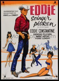 8g794 JACK OF SPADES Danish '63 Yves Allegret's Chien de pique, art of Eddie Constantine!